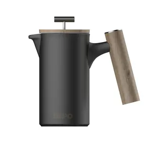 DHPO 2021 hot-selling antique ceramic french press coffee maker with coffee plunger and original wooden handle for gift