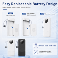 Batterie externe remplaçable 1260110, 10000mAh, 22.5W, chargeur portable avec câbles intégrés, écran LED et lumières d'urgence