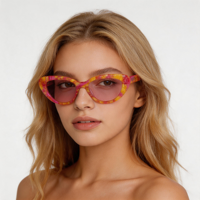 Kacamata Hitam Fashion Cat Eye Acetate SA0463 Terbaru, Bingkai Penuh, Proteksi UV400, Dewasa Unisex, Outdoor, OEM Disambut