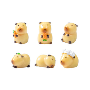 ตุ๊กตาคาปิบาร่าน่ารักสไตล์การ์ตูน ทำจากเรซิ่น ตกแต่งโต๊ะทำงาน ของตกแต่งสวนจิ๋ว ของประดับตกแต่งรถยนต์และบ้าน - Product Image 5