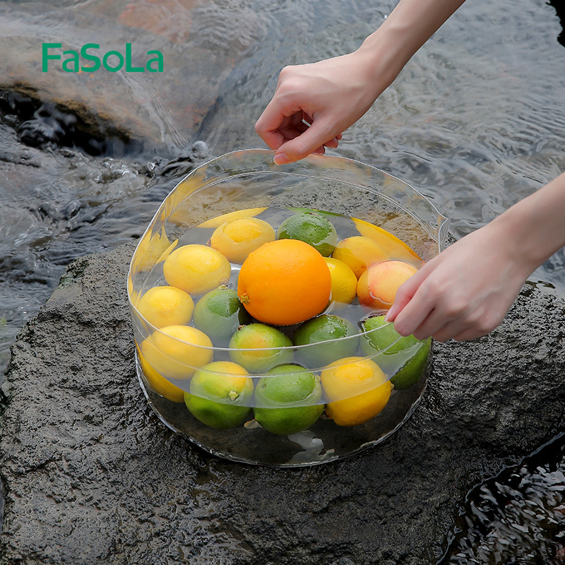 Уличные корзины для хранения FaSoLa, портативная прозрачная складная раковина, складная раковина для посуды, фруктов, кемпинга, пешего туризма