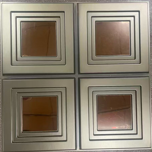 ZJ แผ่นผนังพีวีซีสีทองกระจก3D DIY ขนาด50x50ซม. ดีไซน์แบบลอกออกแล้วติดได้ง่ายสำหรับผนังบ้านและสำนักงาน - Product Image 5