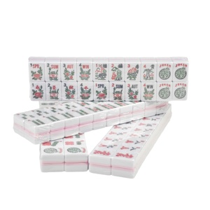 Ensemble de tuiles de Mahjong miniatures prêtes à être expédiées, 30 pièces #   Mahjong portable en mélamine, finition polie à la main, pour la maison, les jeux en plein air et les clubs - Product Image 1
