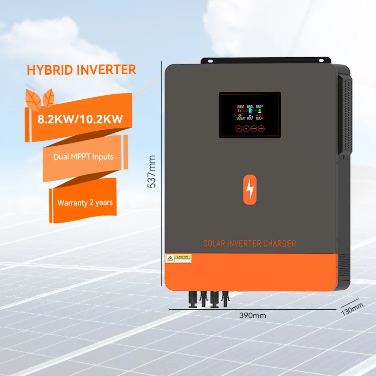 PowMr 8.2KW 10.2KW 48V DC 220/230V AC Inverter solare a onda sinusoidale pura doppio MPPT On/Off Grid Inverter solare ibrido