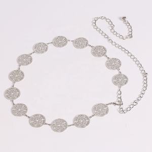 Sabuk pinggang berlubang wanita, hiasan gaun sabuk logam - Product Image 6