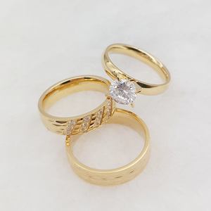 3pcs Bagues de fiançailles de mariage pour hommes et femmes 18k Plaqué or 316L Titane <span class=keywords><strong>Acier</strong></span> <span class=keywords><strong>inoxydable</strong></span> Bijoux Bague de couple - Product Image 4
