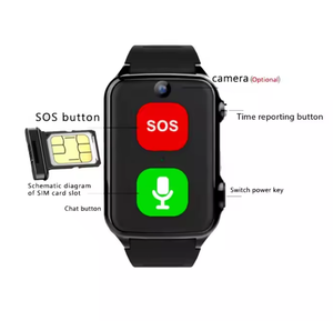 Montre connectée DFS01 étanche 4G GPS avec bracelet, mesure de la pression artérielle, appel d'urgence SOS, détection de chute, surveillance de la fréquence cardiaque et suivi de la santé - Product Image 1