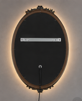Cermin Rias LED Pintar Dinding dengan Kontrol Sentuh Anti-Kabut, Tiga Warna Cahaya, Desain Salon Modern, Lensa Aluminium