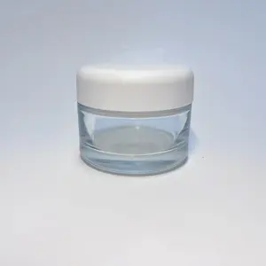 Glasgefäße mit rundem Boden Wachs-Harz-Glasbehälter mit schwarzen kindersicheren Kunststoffdeckeln