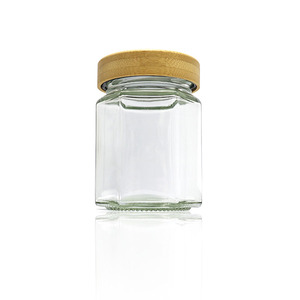 ขวดแก้วทรงหกเหลี่ยมใสสำหรับใส่อาหาร เช่น ผักดอง คุกกี้ เยลลี่ ขนมขบเคี้ยว ใช้ได้หลากหลาย - Product Image 4