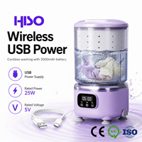 Mini machine à laver portable pour sous-vêtements, 3000 mAh, sans fil, rechargeable par USB, 2 L, pour les voyages, la maison, les chaussettes, les culottes, les vêtements de bébé