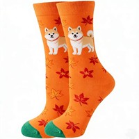 Calcetines Unisex de Algodón Tejido con Estampado de Animales y Frutas para Mujer, Estilo Casual, para Uso Diario, Absorbentes de Sudor