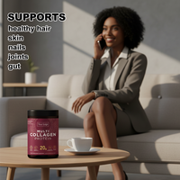 Poudre de protéines multi-collagène 1 livre (454g) – 20g par 2 portions – Complément alimentaire à base d'aliments entiers – Vitamine C – Probiotiques – Santé digestive