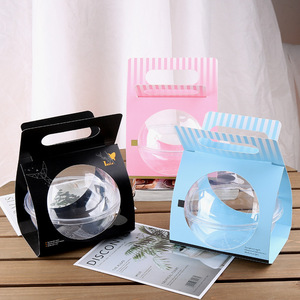 <span class=keywords><strong>Caja</strong></span> de Plástico Transparente Portátil para Alimentos al por Mayor con Asa de Papel Kraft Recubierto, <span class=keywords><strong>Tipo</strong></span> Carpeta con Relieve para Empaque de Mousse Kccb - Product Image 2