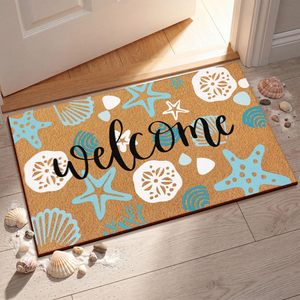Alfombra de entrada estilo americano Cangming, imitación de fibra de coco, lavable, con diseño de estrellas y rayas. - Product Image 3