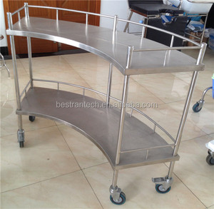 BT-SIT001 Hospital Fan-Shaped Operation Apparatus Table Stainless Steel Operation <strong>Dressing</strong> Table Surgical Instrument <strong>Trolley</strong> - Product Image 2