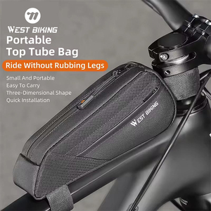 Sac de vélo pour tube avant, sac à outils, étanche, portable, en polyester, pratique pour le voyage et le rangement - Product Image 1