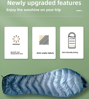 Sac de couchage de type momie en duvet d'oie blanc à 90 % pour adultes, tissu en nylon, léger et portable, équipement de camping d'hiver en plein air
