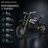 Moto électrique haute vitesse Hyper Bee 2026 Surron 8KW 185Nm pour la conduite tout-terrain