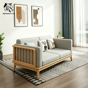 Sofá de estilo rústico hecho en fábrica, al mejor precio, personalizado, en stock, con envío directo, nuevo diseño, muebles de sala de estar, sofá de madera y tela - Product Image 3