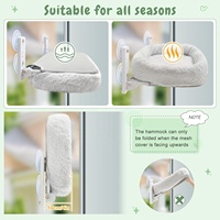 Perchoir de fenêtre pour chat, hamac sans fil, siège de lit ensoleillé, étagère de seuil de fenêtre pour chats d'intérieur, petite chaise longue pliable avec 4 Su