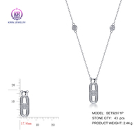Collier pendentif trombone en argent sterling 925 Kirin, chaîne plaquée rhodium, moissanite, pour femme, vente en gros, OEM ODM