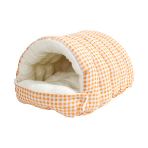 Comfortable cotton fleece cat sleeping bag/<b>nest</b>, fully enclosed warm cat <b>bed</b> for autumn and winter, lime checkered insect <b>bed</b>, - Product Image 2