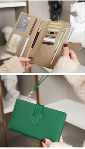 Ví nhà sản xuất lớn chất béo RFID chặn PU da tổ chức sổ Séc Ví biểu tượng tùy chỉnh người phụ nữ buổi tối ví - Product Image 5