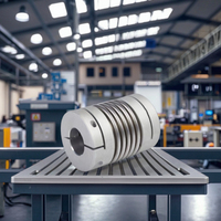 Accouplement à soufflet en acier allié d'aluminium hautement sensible et hautement compensatoire, type pince (ZS3-C) pour ventilateurs de machines-outils CNC QIANRUI