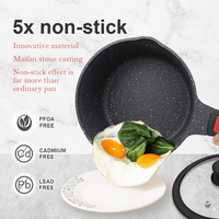 Ensemble de casseroles antiadhésives de 1,5 Qt et 1,8 Qt avec couvercle en silicone, marmite à soupe en granit, poignée amovible, ustensiles de cuisine, ensemble de casseroles