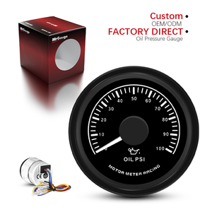 Manómetro de Presión de Aceite Mr Gauge, 52 mm, 0-100 Psi, Manómetro Mecánico Murphy con Esfera Negra, Compatible - Product Image 1