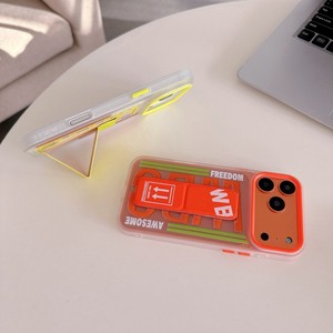 Coque de téléphone à motif lettres Street Fashion avec support intégré pour iPhone 17 Air 16 15 14 Pro Max, transparente givrée avec support arrière - Product Image 6