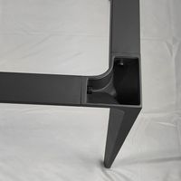 Mobilier robuste OEM ODM bureau à manger industriel en alliage d'aluminium pieds de table en métal verre marbre pour table