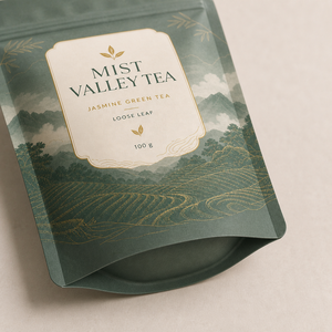 Sachet d'emballage de thé imprimé sur mesure, refermable avec fermeture éclair, pochette autoportante pour thé aux herbes et thé en vrac - Product Image 3