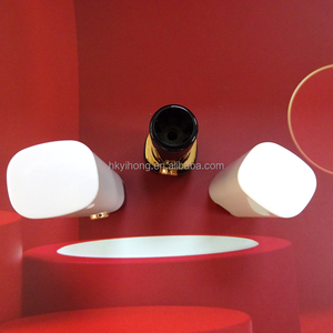 Contenants de rouge à lèvres ovales noirs et blancs avec décorations bouton, en forme de cercle, vente en gros avec logo, emballage cosmétique en ABS - Product Image 5