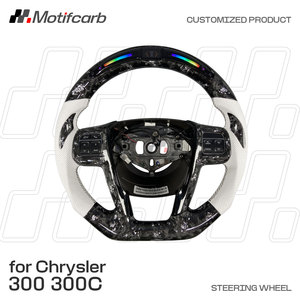 Volant en fibre de carbone forgée argentée personnalisé avec affichage LED des tours de visseuse pour Chrysler 200 200S 300 300C Pacifica 2011-2015 - Product Image 2