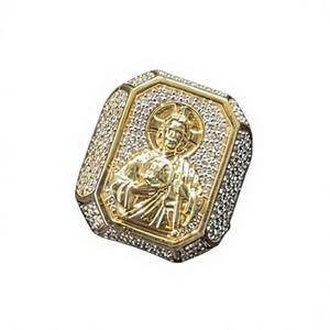 แหวนผู้ชายชุบโรเดียมคุณภาพสูง ป้องกันสนิม ประดับโมอิสซาไนต์ ดีไซน์ Jude ปรับแต่งได้ สไตล์ฮิปฮอป เหมาะสำหรับใส่ทุกวันและงานปาร์ตี้ - Product Image 1