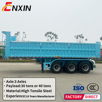 Fabricant vend semi-remorque benne basculante arrière automatique en acier, 60 tonnes, 3 ou 4 essieux, pour gravier, 25, 30, 40, 45, 50 mètres cubes