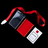 Porte-cartes transparent double face de taille optionnelle, couvercle de carte d'identité en plastique étanche avec ensemble de lanière
