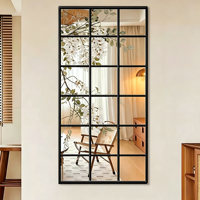 Miroir mural décoratif vintage de luxe avec impression UV, cadre en métal grillagé, pour salon, entrée, chambre, maison de campagne