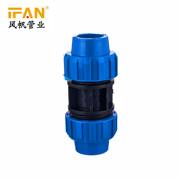 HDPE Plumbing Materials Coupling PP Compression Fitting Irrigation Drip System HDPE Pipe Fitting Coupling