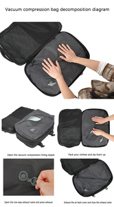 Large Capacity Waterproof Business Backpack Zipper Closure Oxford Material Expandable airbag <b>Vacuum</b> Compression Seal Backpack - Product Image 6