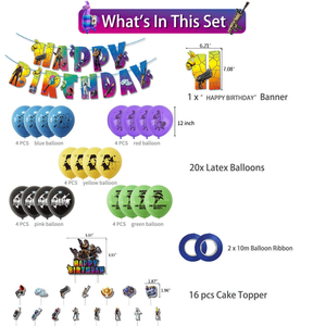 2025 Fortnitione fête décoration jeu vidéo joyeux anniversaire bannière gâteau drapeau ballons ensemble bébé douche noël enfants <span class=keywords><strong>cadeau</strong></span> - Product Image 3