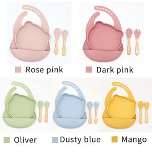 Vaisselle pour bébés, assiettes d'alimentation sans Bpa, motifs ours, dessin animé, Set de table pour bébés, ensemble de repas, cadeau pour enfants - Product Image 6