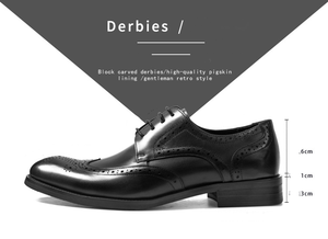 Chaussures habillées Brock pour hommes – Nouvelles chaussures en cuir britanniques sculptées, solides et formelles pour le printemps - Product Image 2