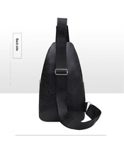 Sac de Poitrine Homme Décontracté en PU Imperméable pour Extérieur, Sac Bandoulière Texturé Messager Portable pour Affaires, Petit Sac