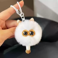 Porte-clés en peluche chat imitation fourrure de renard et de raton laveur 9 cm, mignon, pour voiture, promotion, petit cadeau
