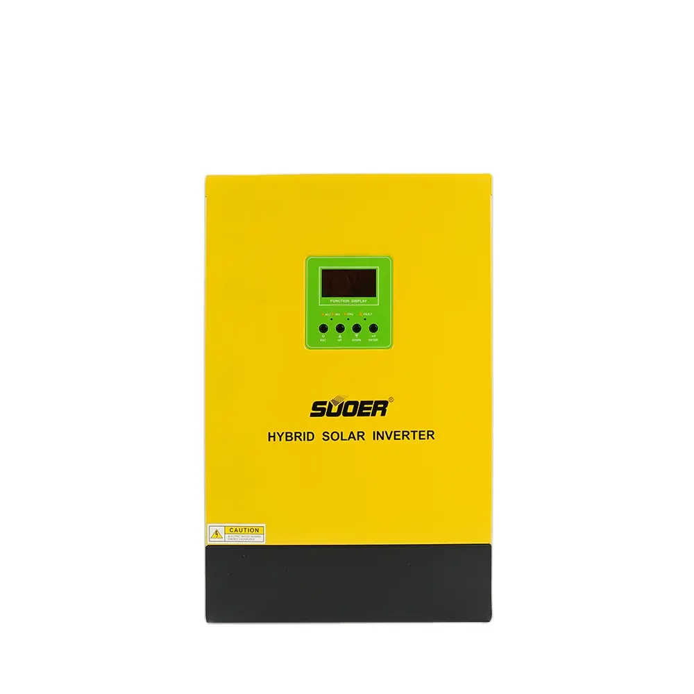 Suoer 48V 230V 5KVA DC to AC pure sine wave hybrid solar inverter built-in MPPT solar charge controller