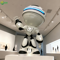 Sculpture de robot de dessin animé avec lumière LED personnalisée, statue décorative en résine FRP, style moderne, ornement, marque Maoping, cadeau d'affaires, décoration de la maison
