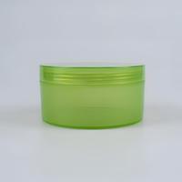 Pot en plastique translucide vert et blanc de 300g, grande capacité, à large ouverture, pour masque facial à l'aloe vera, 250g, 250ml, 8oz, avec couvercles
